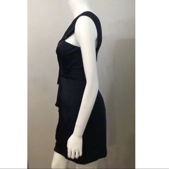 💜BCBG Maxazria One Shoulder Bow Cocktail Dress - Picture 9 of 10